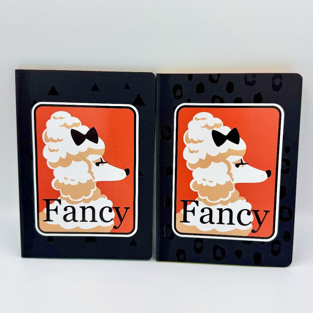 2 Black Notebooks/Journals With Dog Image. Fancy.